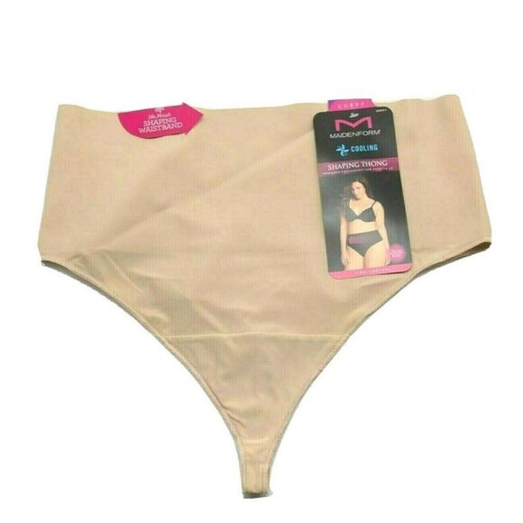 Maidenform Curvy Cooling Shaping Thong Firm Control Beige Plus Size 3X NEW - Picture 6 of 10